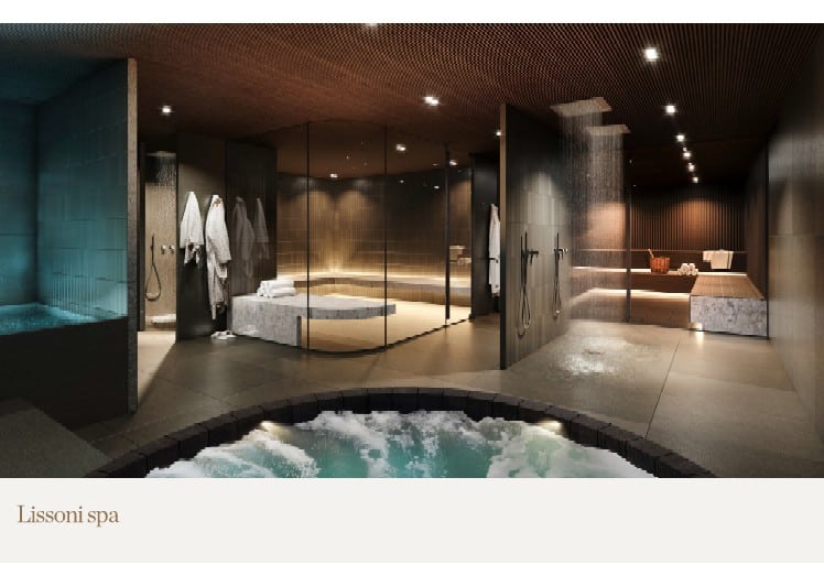Spa de lujo diseñado por Lissoni en Crescent Seas con piscina interior y zona wellness